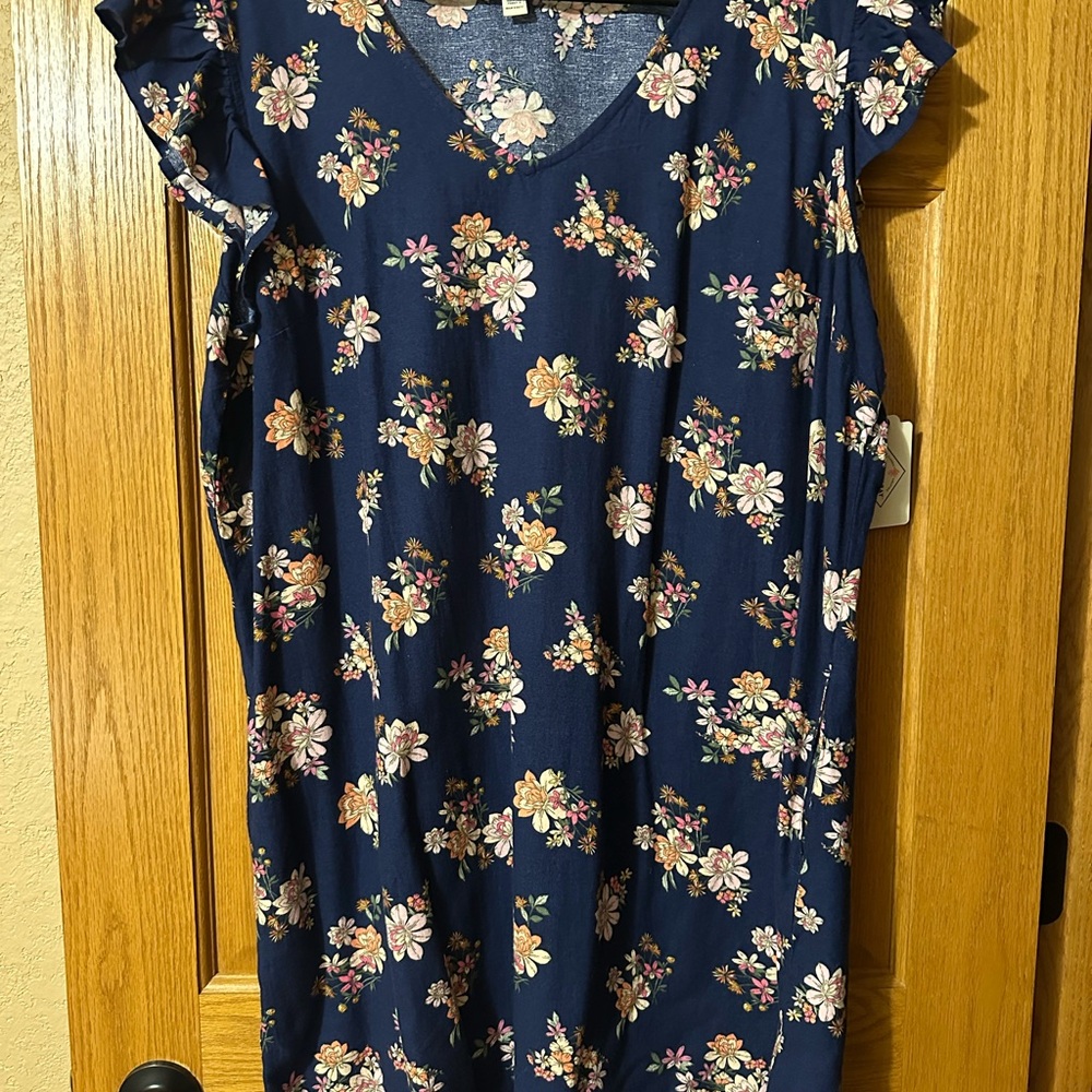 Floral Print Navy Dress New with tags Size XXL